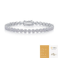 S925 Silver Cross-Border New Hot-Selling Versatile Pave Bracelet-Mozzarella 1.5*231 pieces (16.5cm) (with GRA certificate)  925 Silver