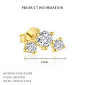 wholesale S925 Sterling Silver Geometric Square Luxury Sparkling Zircon Earrings for Women,。-0-7