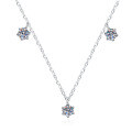 S925 Silver Moissanite Pendant Necklace, Light Luxury Women's Collarbone Chain-0-3