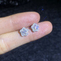 S925 Sterling Silver Small Plum Blossom Moissanite Stud Earrings-0-1