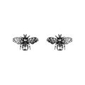 wholesale Sterling Silver Earrings for Women, Thai Silver Retro Small Bee Earrings, Ethnic Style Animal Ear Accessories for Women E666-0-3