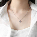 wholesale S925 Sterling Silver XA038 Korean Version Smile Expression Collarbone Necklace Simple Hollow Smile Design-0-3