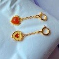 wholesale Gold-plated Sterling Silver Inlaid with Natural Turquoise Heart Pendant DIY Bracelet Necklace Beading Accessories Southern Red Agate and Tourmaline-0-5