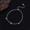Sterling Silver Pearl Bead Cubic Zirconia Bracelet, 2025 New Women's Gift-0-26