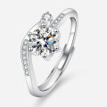 925 Silver Button Snowflake Ring Fashion Minimalist Moissanite Manufacturer Direct-0-2