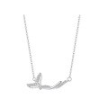 wholesale [] Maker S999 Silver Fish Tail Playful Inlaid Diamond Necklace, Fashionably Minimalist, Unique Niche Design, High-End Sense Collarbone Chain-0-4