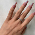 wholesale 925 Sterling Silver Single Row Diamond Ring for Women, Korean Style Minimalist Narrow Band Stackable Index Finger Ring-0-3