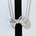 wholesale S925 Sterling Silver Full-Drill Phantom Butterfly Bow Necklace, Heavy Duty Designer Collarbone Pendant-0-3