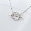wholesale 925 Sterling Silver Planet Necklace for Women, Ins High Value Small Design, High-End Minimalist Elegant Collarbone Chain-0-1