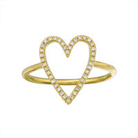 wholesale S925 Sterling Silver All-Over Red Elk Ins Light Luxury Style Personalized Ring Versatile Heart Fashion Vintage Daily Ring-BZ0669-Gold US size 10