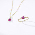 wholesale S925 Sterling Silver Gold-Plated with Ruby Inlay Japanese Light Luxury Popular Women's Necklace Versatile Choker for Wholesale-0-3