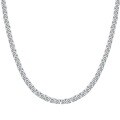 wholesale 925 Silver Jewelry Women's Light Luxury Fashion European and American Style Round Colorful Diamond Single Row Necklace 40-45cm-0-4