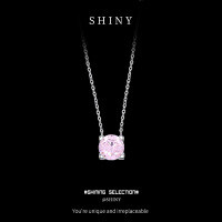 S925 Silver Pink High-Carbon Diamond Ice-Cut Choker Necklace Wholesale-S925 Sterling Silver + High Carbon Diamonds  925 Silver