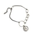 wholesale S925 Sterling Silver YHT002 Korean Style Personalized Student Silver Vintage Antiqued Design Portrait Coin Pendant Bracelet for Women-0-4