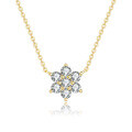 S925 Silver Pendant with 1-Carat Moissanite Necklace, Sunflower Snowflake Design-0-3