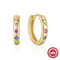 wholesale S925 Sterling Silver classic daily wear diamond-encrusted hoop ear cuff earrings,-0-0