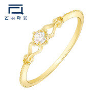 wholesale 10K Gold Japanese Retro Luxury Hollow Moissanite Ring Jewelry Manufacturer Wholesale-Moissanite Ring Size 7