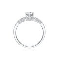 wholesale 18k White Gold Crown Tassel Ring with 048ct Lab-Grown Diamond for Engagement, Real Diamond, White Gold, K Gold, Foreign Trade-0-2