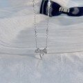 wholesale S925 Sterling Silver Sweetheart Butterfly Diamond-Inlaid Gravity Necklace, Fashionable and Luxurious Niche Design with a High-End Sense Collarbone Chain-0-0