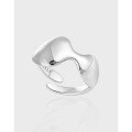 wholesale S925 pure silver matte geometric minimalist irregular open ring for women, Korean version small and unique ins style-0-0