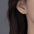 wholesale S925 Sterling Silver Fresh Sweet Ins Style Design Sense Fishtail Curved Thread Earrings M06196-0-3