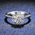 925 Sterling Silver Classic Smooth Band Snowflake D-color Moissanite Empty Ring Setting-0-2