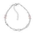 wholesale 925 Sterling Silver Hot-Selling Small Red Book Bracelet for Women, Petite Design with Crushed Silver Beads and Pink Crystal, Sweet and Adorable Hand Accessory-0-4