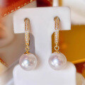 wholesale S925 Sterling Silver 18K Gold Pearl Ear Clips, Fashionable Classic Everyday Commuting Versatile Practical Elegant Earrings-0-1