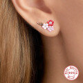 wholesale S925 Sterling Silver Cute Petal Enamel Drip Glaze Colorful Stud Earrings,INS-0-3