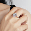 Sterling Silver 3ct Moissanite Ring, Women's Princess Radiant Square Cut Wholesale-0-1