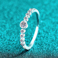 S925 Silver Full Moissanite Bubble Ring for Women, Minimalist and Versatile-0-0