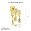 wholesale S925 Sterling Silver FarFan Tassel Pendant Zircon Earrings, Women's Small Exquisite Design-0-6