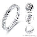 wholesale S925 sterling silver plated with 18K gold track-set full Moissanite diamond ring for women, new cross-border style-0-5