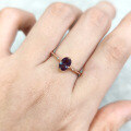wholesale S925 Silver Cross-Border Europe and US New Product Chrysoberyl Ring Minimalist Synthetic Alexandrite Gemstone Ring for Women-0-3