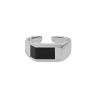 wholesale S925 Sterling Silver Korean Version Ins Minimalist Design Irregular Surface Drip Gloss Textured Open Adjustable Ring for Women-Platinum [No. 14/Adjustable] Opening adjustable