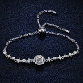 Sterling Silver Moissanite Round Bead Simple Adjustable Bracelet Factory Direct-0-4