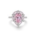 wholesale S925 Sterling Silver Pink Series Ring for Women with High-Carbon Diamond Zircon, Cross-Border Bestseller Ice Flower Cut Ring-0-5