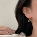 wholesale Sterling Silver New Hollow-Out Heart Earrings for Women, Viral Same Style Versatile Ear Wholesale-0-3