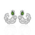 wholesale S925 Sterling Silver Natural Topaz Amethyst Diopside Cloud Pattern Gemstone Earrings-0-0