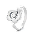 wholesale Sterling Silver S990 Vintage Fashion INS Style Geometric Floral Trendy Versatile Niche Design Open Adjustable Ring-0-6