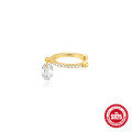wholesale S925 Sterling Silver, ultra-sparkling diamond-encrusted drop ear cuffs, no piercing required, luxury ear climbers-0-7