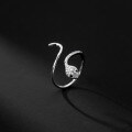 wholesale S925 Silver Summer Serpent Diamond Ring, Personality Korean Style Women's Animal Jewelry J9181-0-4