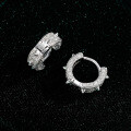 S925 Sterling Silver Geometric Hip Hop Moissanite Earrings for Men and Women-0-1