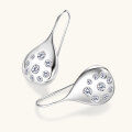 wholesale S925 Sterling Silver Korean Dongdaemun Retro Raindrop Moissanite Ear Hook Small Design Earrings-0-1