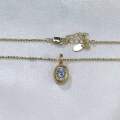 wholesale new 925 silver 5*7mm oval pendant necklace for women, stylish and versatile-0-2