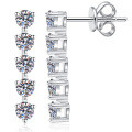 S925 Sterling Silver Moissanite Earrings, Luxury Fringe Design Wholesale-0-3