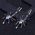 wholesale S925 Sterling Silver Insect Series Designer Earrings, Spider Design with Natural Topaz Earrings-0-1