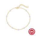 wholesale S925 Sterling Silver Minimalist Pearl Anklet, a Chic and Versatile Korean-inspired Accessory-0-5