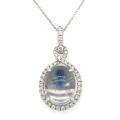 S925 Silver Y-Shaped Teardrop Emerald Imitation Pendant Necklace-0-23