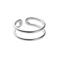 wholesale S925 Silver Ring for Women, Korean Style Fashion Double-Layer Line Ring, Personality Smooth Surface Minimalist Tail Ring J0264-1-0-4